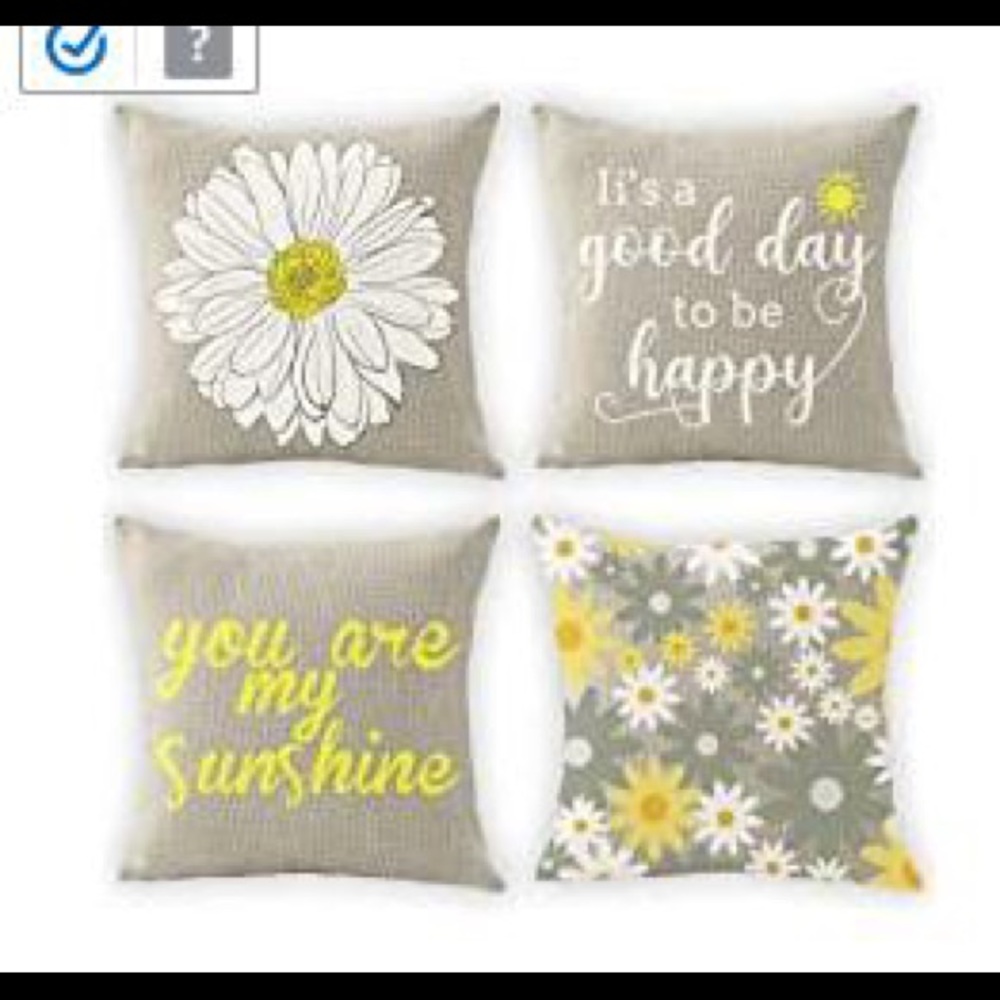 Set of 4 Pillow Cover Yellow